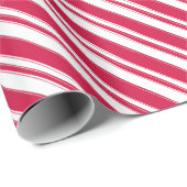 Cadeau Papier à enveloppement rayé rouge et blanc (Coin rond)