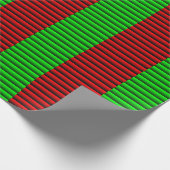 Cadeau Papier à enveloppement rayé rouge et vert (Coin)