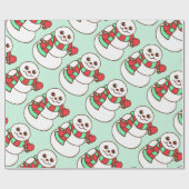 Cadeau Papier à enveloppement rétro Noël Snowman (Plat)