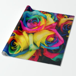 Cadeau Papier à enveloppement Rose arc-en-ciel
