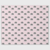 Cadeau Papier à enveloppement rose et gris hérisson (Plat)