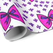 Cadeau Papier à enveloppement rose et violet (Coin rond)