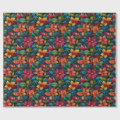 Cadeau Papier à enveloppement rose jaune et orange (Plat)