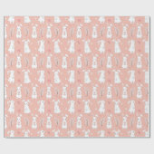 Cadeau Papier à enveloppement rose Pastel Bunny de Pâques (Plat)