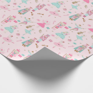 Cadeau Papier à enveloppement rose pastel Nutcracker Bal