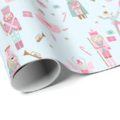 Cadeau Papier à enveloppement rose pastel Nutcracker Ball (Coin rond)