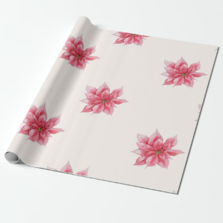 Cadeau Papier à enveloppement rose Poinsettia