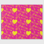 Cadeau Papier à enveloppement rose transparent avec crayo (Plat)