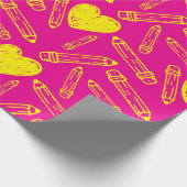 Cadeau Papier à enveloppement rose transparent avec crayo (Coin)