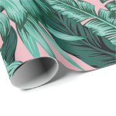 Cadeau Papier à enveloppement rose tropical (Coin rond)