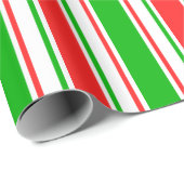 Cadeau Papier à enveloppement rouge, blanc, vert à Motif (Coin rond)