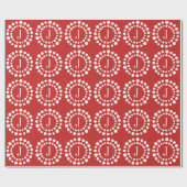Cadeau Papier à enveloppement rouge et blanc monogramme (Plat)