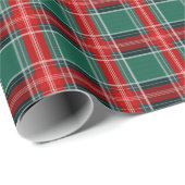 Cadeau Papier à enveloppement rouge et vert de Noël (Coin rond)