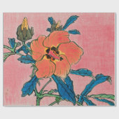 Cadeau Papier à enveloppement rouge FLEURS (Plat)