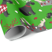 Cadeau Papier à enveloppement Schnauzer de Noël (Coin rond)