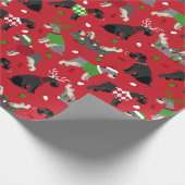 Cadeau Papier à enveloppement Schnauzer de Noël (Coin)