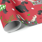 Cadeau Papier à enveloppement Schnauzer de Noël (Coin rond)