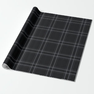 Cadeau Papier à enveloppement Tartan plaqué noir