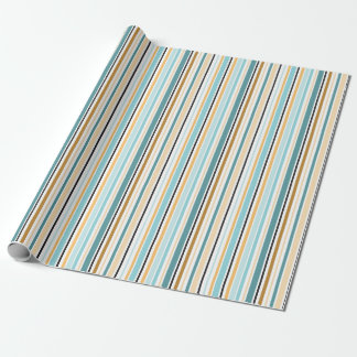 Cadeau Papier à enveloppement Turquoise d'or Hope Stripe
