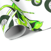 Cadeau Papier à enveloppement vert de chaux (Coin rond)