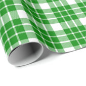 Cadeau Papier à enveloppement vert et blanc (Coin rond)