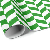 Cadeau Papier à enveloppement vert et blanc d'os de cerf (Coin rond)