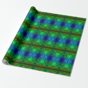 Cadeau Papier à enveloppement vert et bleu