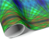 Cadeau Papier à enveloppement vert et bleu (Coin rond)