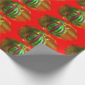 Cadeau Papier à enveloppement vert et rouge (Coin)