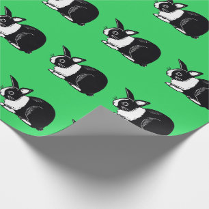 Cadeau Papier à enveloppement vert Motif de lapins néer