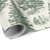 Cadeau Papier à enveloppement vert Toile de Noël (Coin rond)