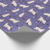 Cadeau Papier à enveloppement violet chats et pattes de S (Coin)