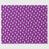 Cadeau Papier à enveloppement violet de Noël avec neigeur (Plat)