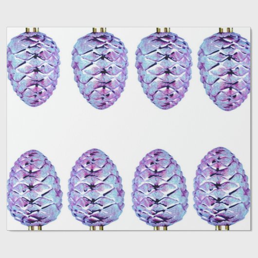 Cadeau Papier à enveloppement violet Pinecones (Plat)