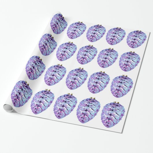 Cadeau Papier à enveloppement violet Pinecones (Déroulé)