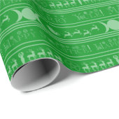 Cadeau Papier à enveloppement Yule vert (Coin rond)