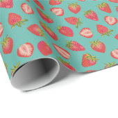 Cadeau Papier à envelopper à la fraise foncée / Enveloppe (Coin rond)