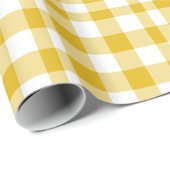 Cadeau Papier à envelopper à plaid jaune (Coin rond)