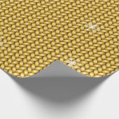 Cadeau papier à envelopper arrière - plan tricot or (Coin)