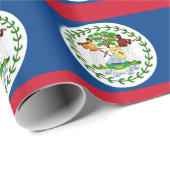 Cadeau Papier à envelopper avec Drapeau de Belize (Coin rond)