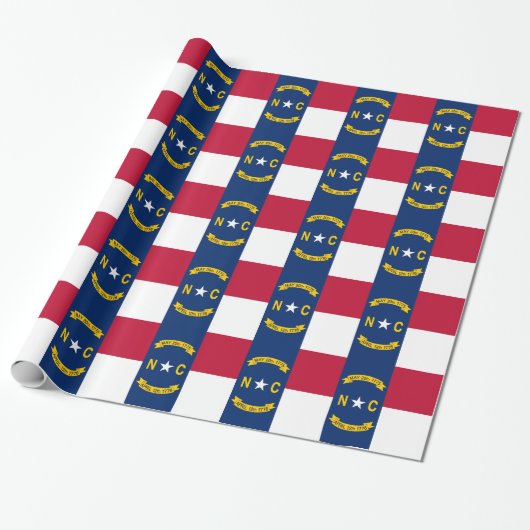 Cadeau Papier à envelopper avec Drapeau de Caroline du No (Déroulé)