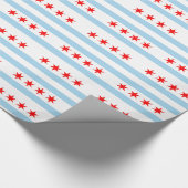 Cadeau Papier à envelopper avec Drapeau de Chicago (Coin)