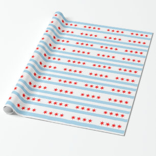Cadeau Papier à envelopper avec Drapeau de Chicago