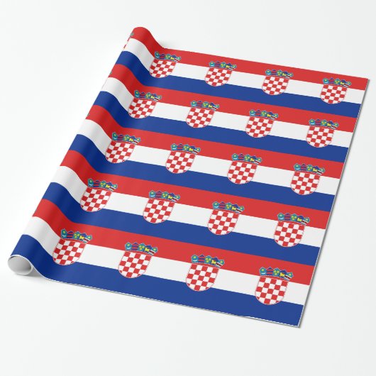 Cadeau Papier à envelopper avec Drapeau de Croatie (Déroulé)
