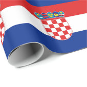 Cadeau Papier à envelopper avec Drapeau de Croatie (Coin rond)