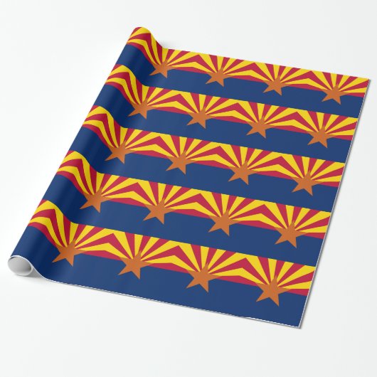 Cadeau Papier à envelopper avec Drapeau de l'Arizona (Déroulé)