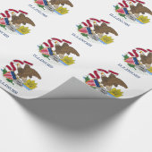 Cadeau Papier à envelopper avec Drapeau de l'Illinois (Coin)