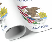 Cadeau Papier à envelopper avec Drapeau de l'Illinois (Coin rond)