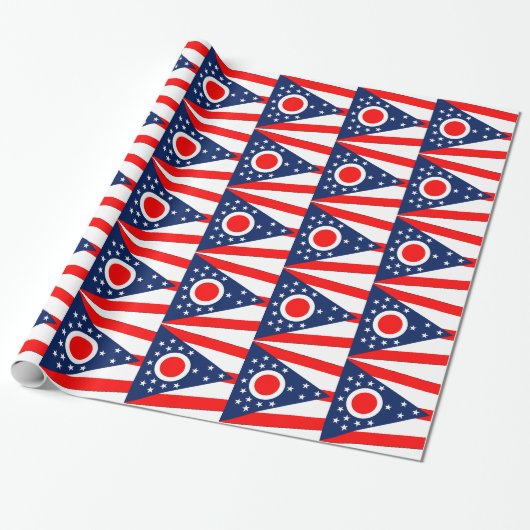 Cadeau Papier à envelopper avec Drapeau de l'Ohio (Déroulé)