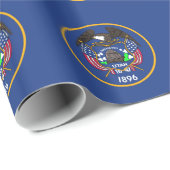 Cadeau Papier à envelopper avec Drapeau de l'Utah (Coin rond)